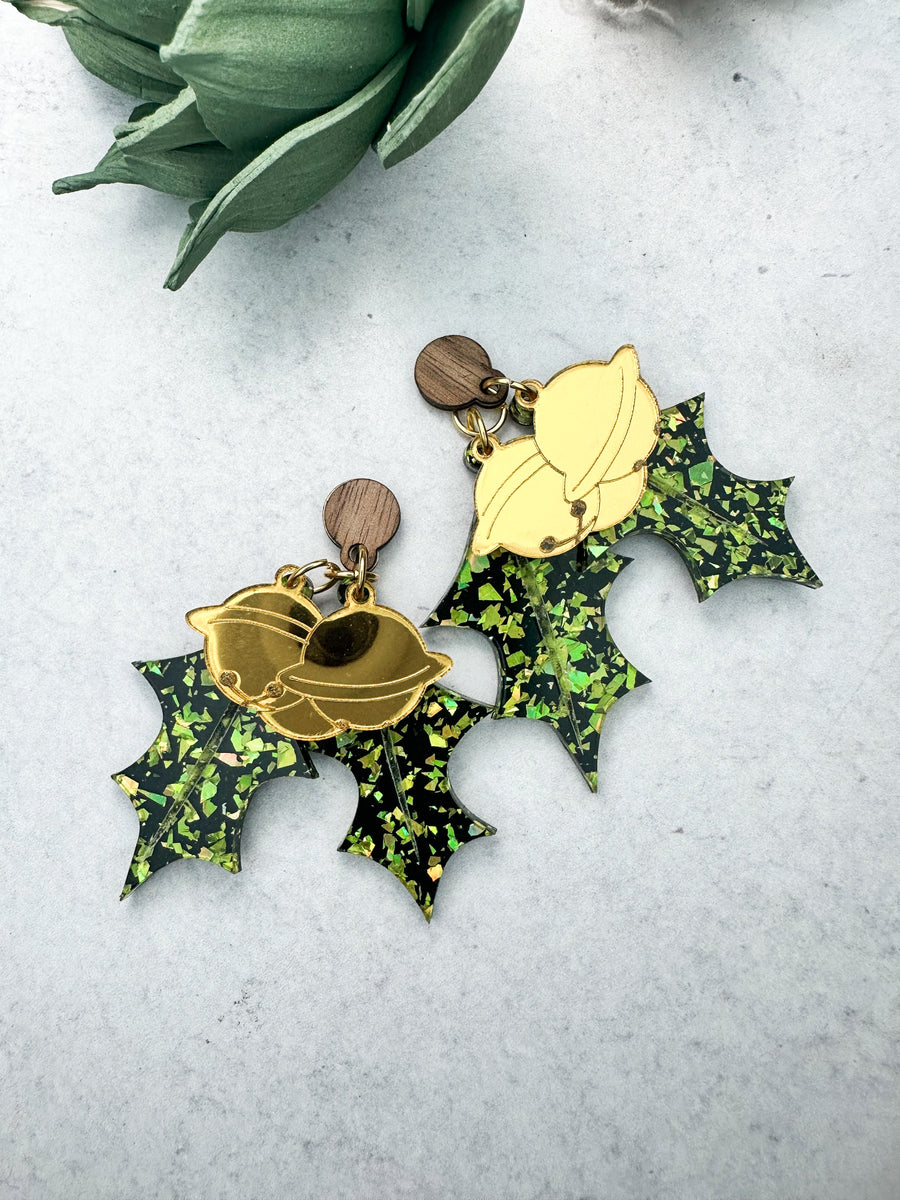 Jingle Mistletoe | One of a Kind | Earrings or Flash Toppers