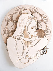 Modern Illustrated, Laser-cut Keepsake Portrait