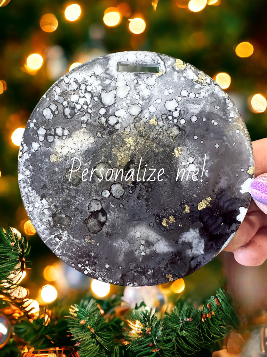 Personalized 4” Inky Ornament
