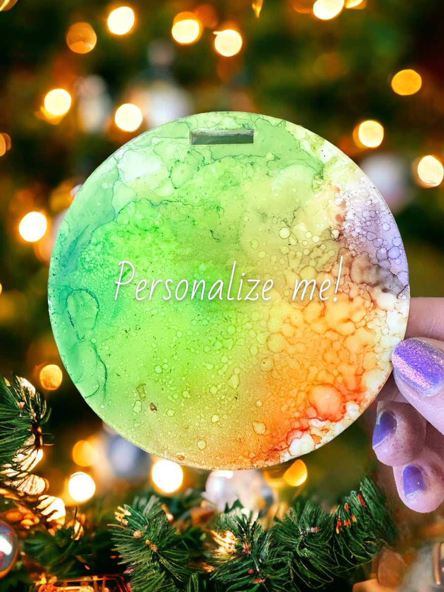 Personalized 4” Inky Ornament