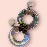 Stained Glass Hoops | OOAK | Flash Toppers